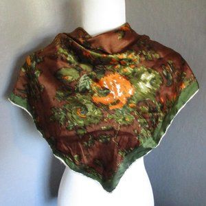 Abstract orange floral scarf